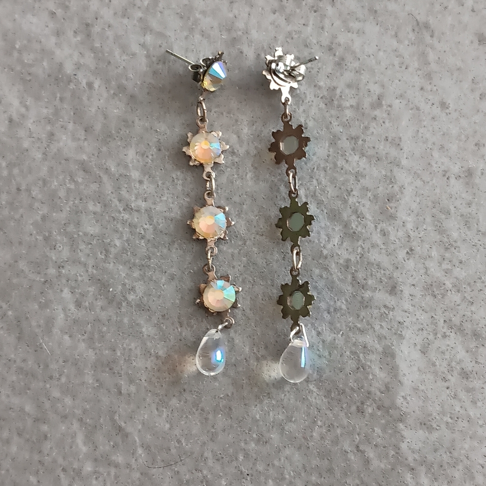 Rhinestone Sun Dangle Earrings